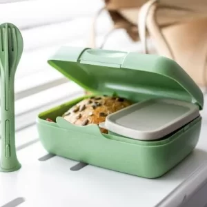 Koziol Lunch Box Candy Ready Mit Besteck-Set In Grün 12
